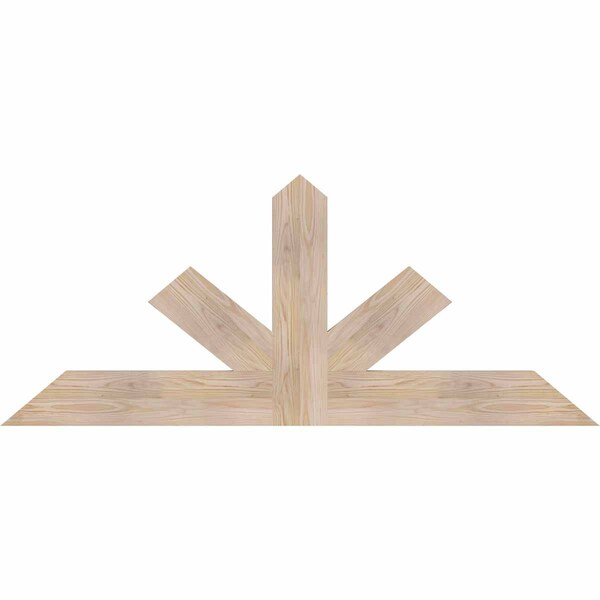 Ekena Millwork Saratoga Smooth Timber Gable Bracket, Douglas Fir, 60"W x 25"H x 1 1/2"D x 5 1/2"F, 10/12 Pitch GBW060X25X0206SAR00SDF - main